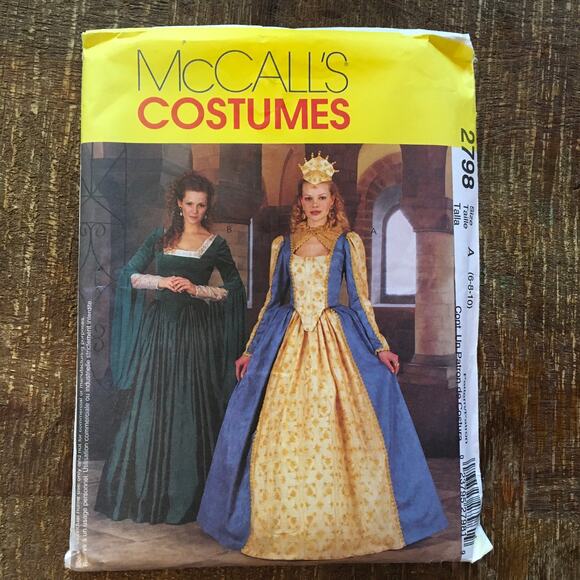 McCalls Sewing Pattern 2798 Elizabethan Costume Mary Queen Scots 6-10 UNCUT - Picture 1 of 2